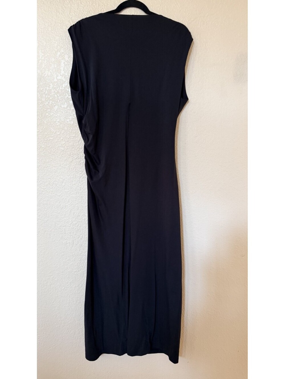 New Vince Cowlneck Cotton Midi-Dress In Black Size L $248 - Picture 7 of 11